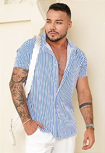 Camisa Listrada Azul