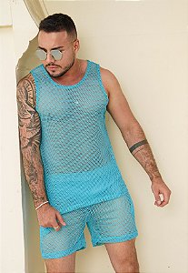 Conjunto Arrastão Azul Turquesa