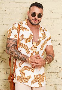 Camisa Viscolinho Estampada