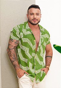 Camisa Viscolinho Estampada
