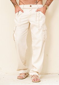 Calça Cargo Linho