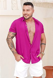Camisa Viscose Fúcsia