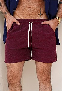 Shorts Alfaiataria Linho Bordô