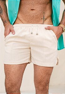 Mini Shorts Linho Areia