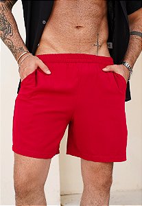 Shorts Viscose Vermelho Marsala