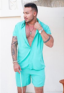Conjunto Viscose Verde Água