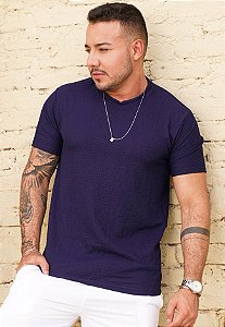 Camiseta Texturizada Azul Marinho