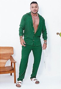 Conjunto Viscolinho Verde Militar