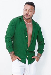 Camisa Manga Longa Verde Militar