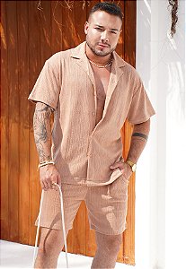 Conjunto Algodão Texturizado Nude