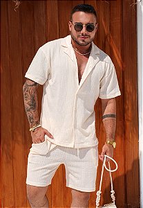 Conjunto Algodão Texturizado Off White