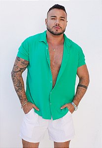 Camisa Viscose Verde Bandeira