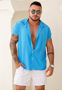 Camisa Viscose Azul Celeste