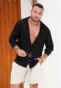 Camisa Manga Longa Preta