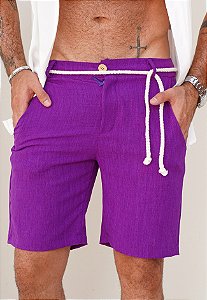 Shorts Linho Cordão Magenta