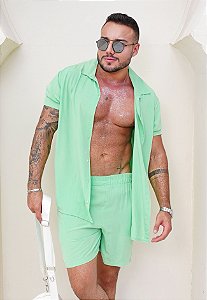 Conjunto Viscose Verde Água