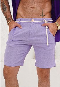 Shorts Linho Cordão Lilás