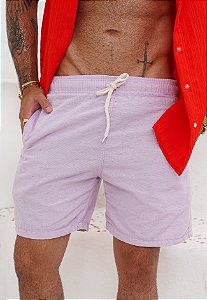Shorts Alfaiataria Linho Lilás
