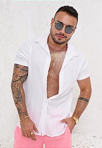 Camisa Plissada Branca
