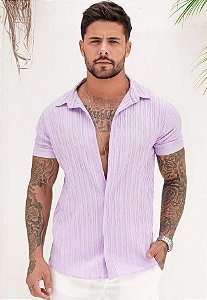 Camisa Plissada Lilás