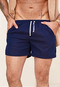 Mini Shorts Linho Azul Marinho