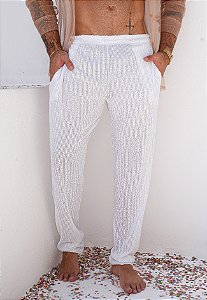 Calça Paetê Branca
