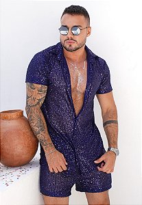 Conjunto Paetê Azul Marinho