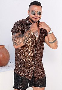 Camisa Paetê Dourada