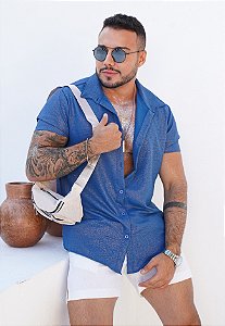 Camisa Duna Brilhante Azul