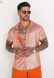Camisa Metalizada Salmão