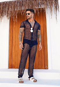 Conjunto Renda Azul Marinho