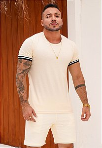 Camiseta College Creme