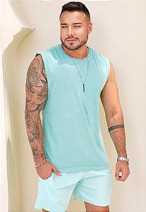 Regata Algodão Verde Água