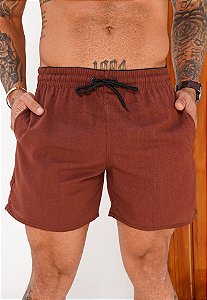 Shorts Linho Marrom