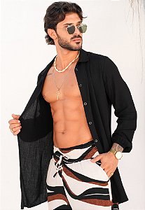 Max Camisa Viscolinho Preta