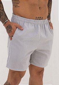 Shorts Linho Básico Cinza