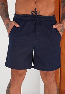 Shorts Linho Azul Marinho