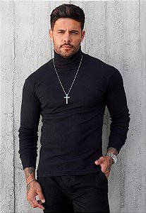 Blusa Gola Alta Preta