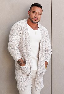 Cardigan Sobretudo Tricot Mousse Off White