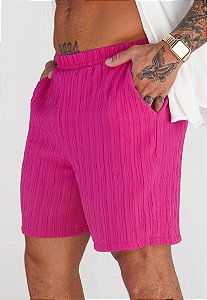 Shorts Plissado Rosa