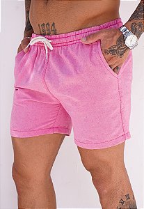 Shorts Alfaiataria Linho Rosa
