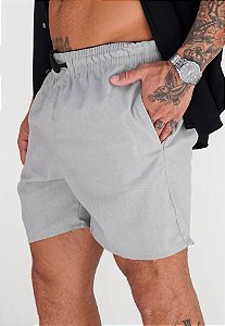 Shorts Linho Cinza Mescla