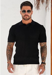 Camisa Polo Tricot Preta