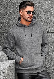 Blusa Moletom Canguru Cinza Grafite