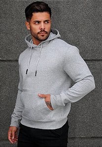 Blusa Moletom Canguru Cinza Mescla