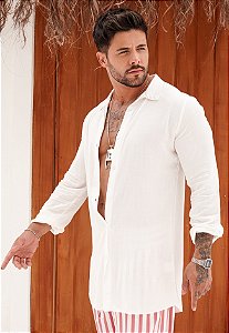Max Camisa Viscolinho Off White