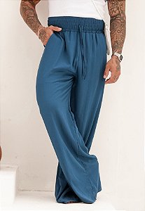 Calça Pantalona Azul Petróleo