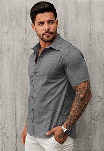 Camisa Linho Cinza Grafite