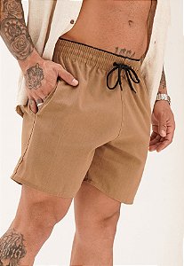 Shorts Linho Caramelo