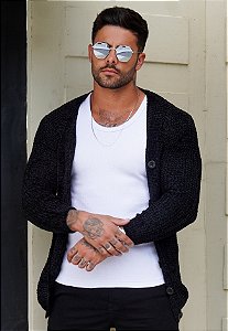 Cardigan Tricot Mousse Preto